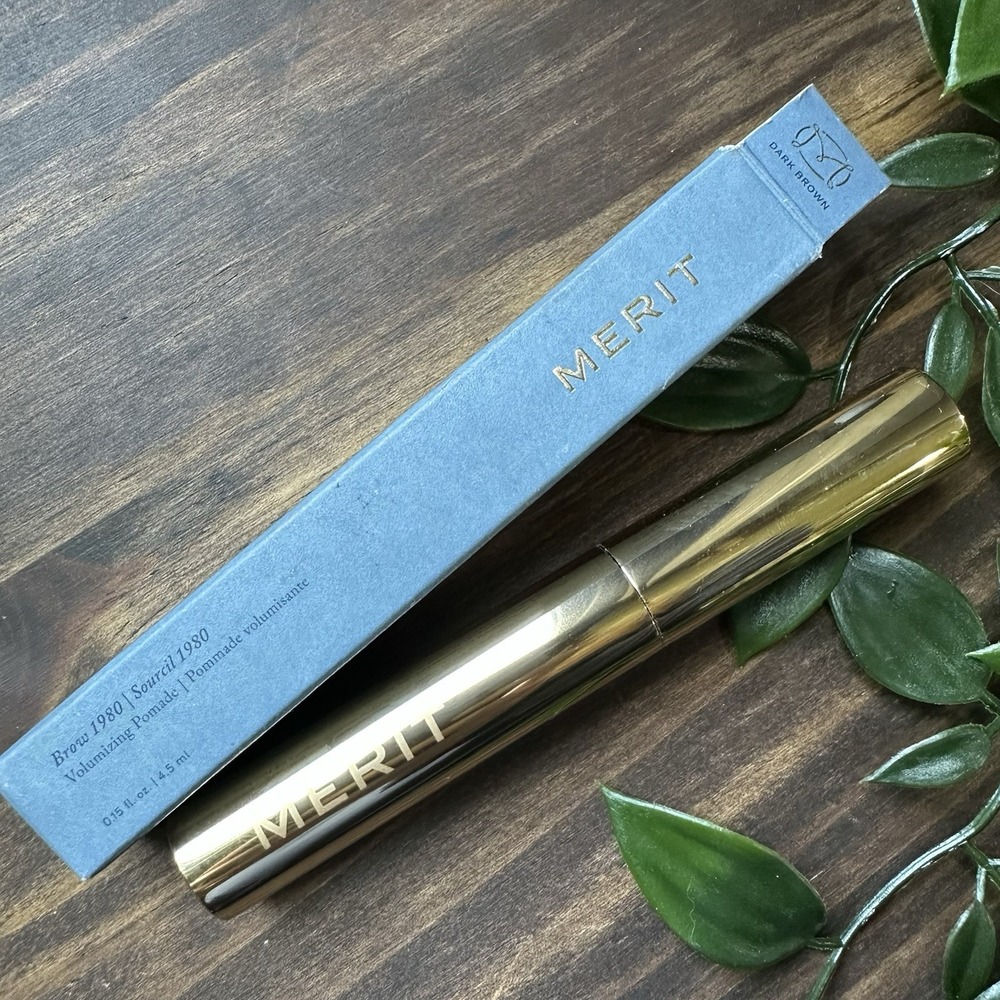 MERIT Brow 1980 Volumizing Tinted Eyebrow Pomade - DARK BROWN - Full Size - BNIB